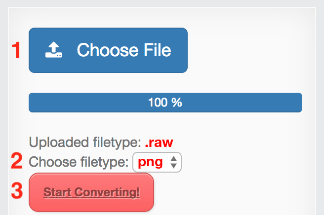 How to convert RAW files online to PNG